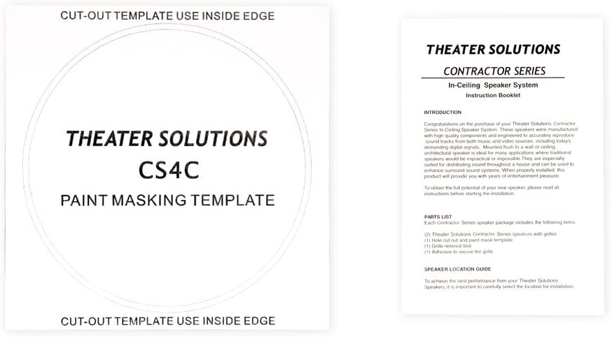 Theater Solutions CS4C in Ceiling Surround Sound Home Theater Contractor Pair