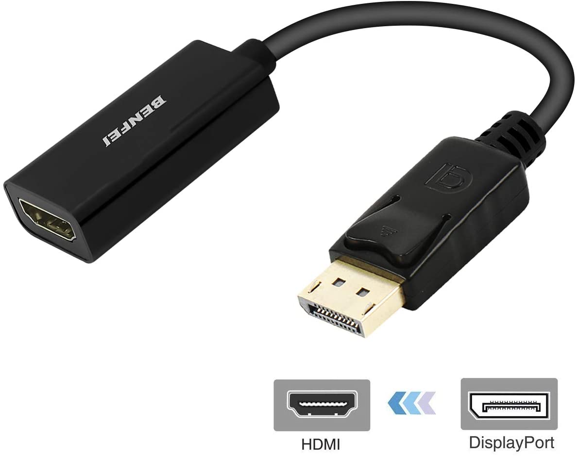 DisplayPort to HDMI, Benfei Gold-Plated DP Display Port to HDMI Adapter (Male to Female) Compatible for Lenovo Dell HP and Other Brand