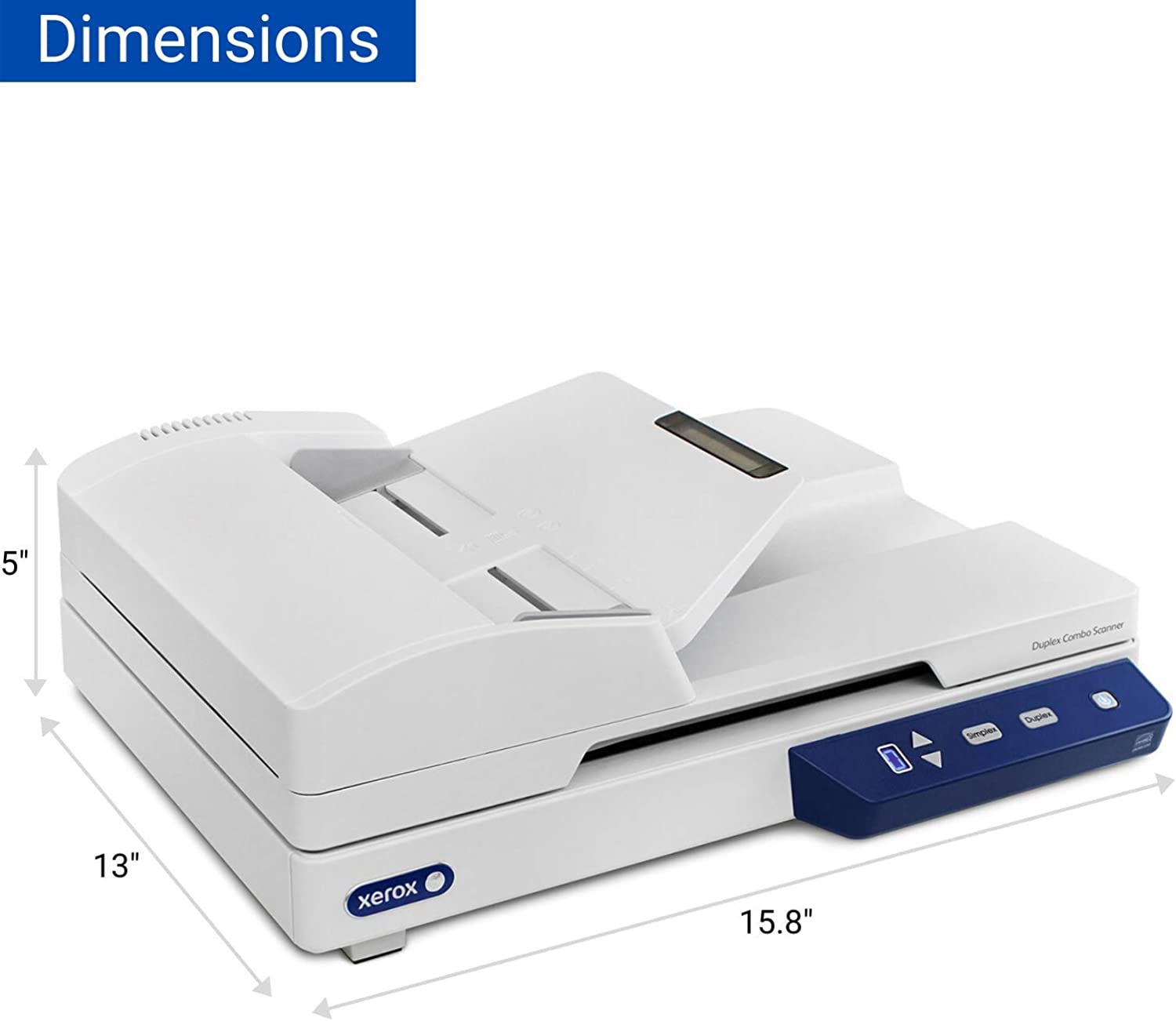 Xerox XD-COMBO Duplex Combo Flatbed Document Scanner for PC and Mac, Automatic Document Feeder (ADF)