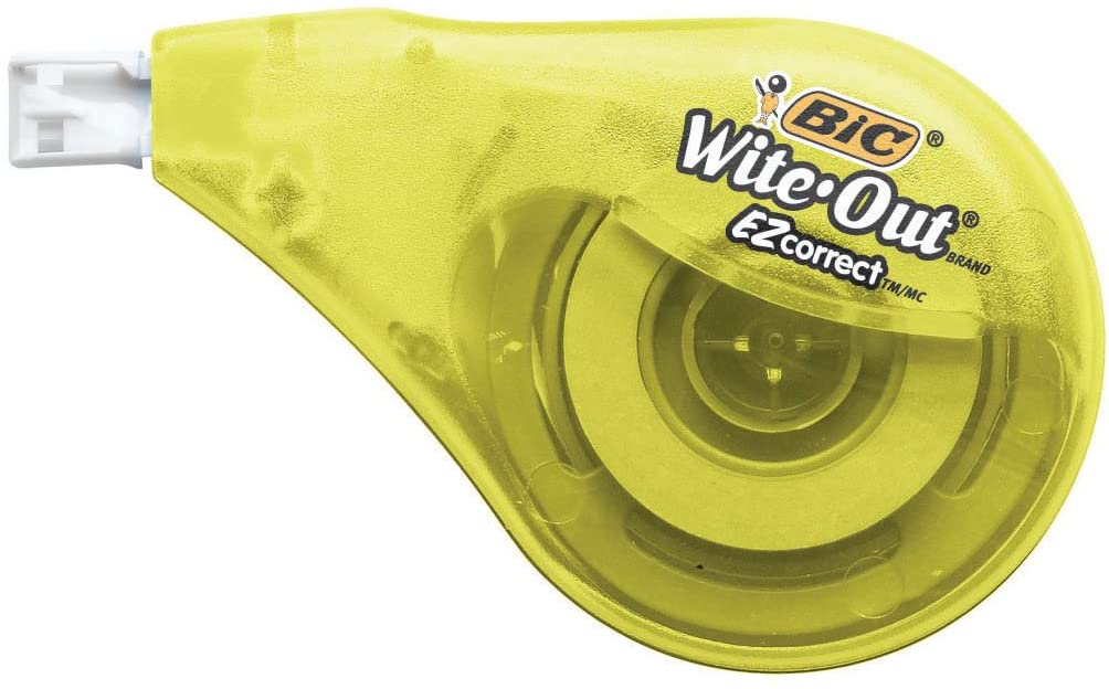 BIC Clean Wite-Out Brand EZ Correct Correction Tape, 4-Count, 5.25 x .75 x 8.125 (WOTAPP418-WHI)
