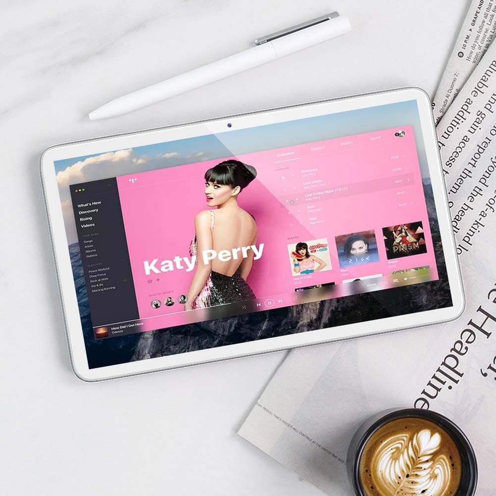 Dragon Touch K10 Tablet, 10 inch Android Tablet with 16 GB Quad Core Processor, 1280x800 IPS HD Display, Micro HDMI, GPS, FM, 5G WiFi (Silver)