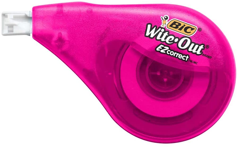 BIC Clean Wite-Out Brand EZ Correct Correction Tape, 4-Count, 5.25 x .75 x 8.125 (WOTAPP418-WHI)