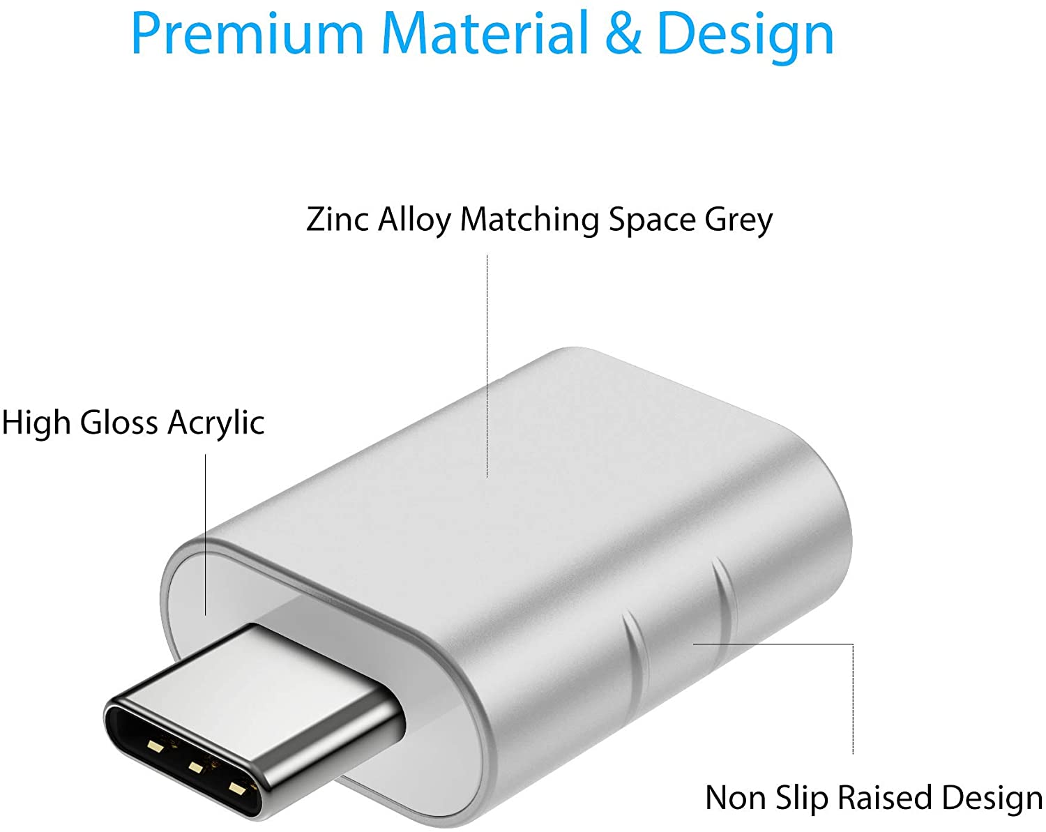 Syntech USB C to USB Adapter (2 Pack), Thunderbolt 3 to USB 3.0 Adapter Compatible with MacBook Pro 2019 and Before, MacBook Air 2019/2018, Dell XPS and More Type C Devices, Silver