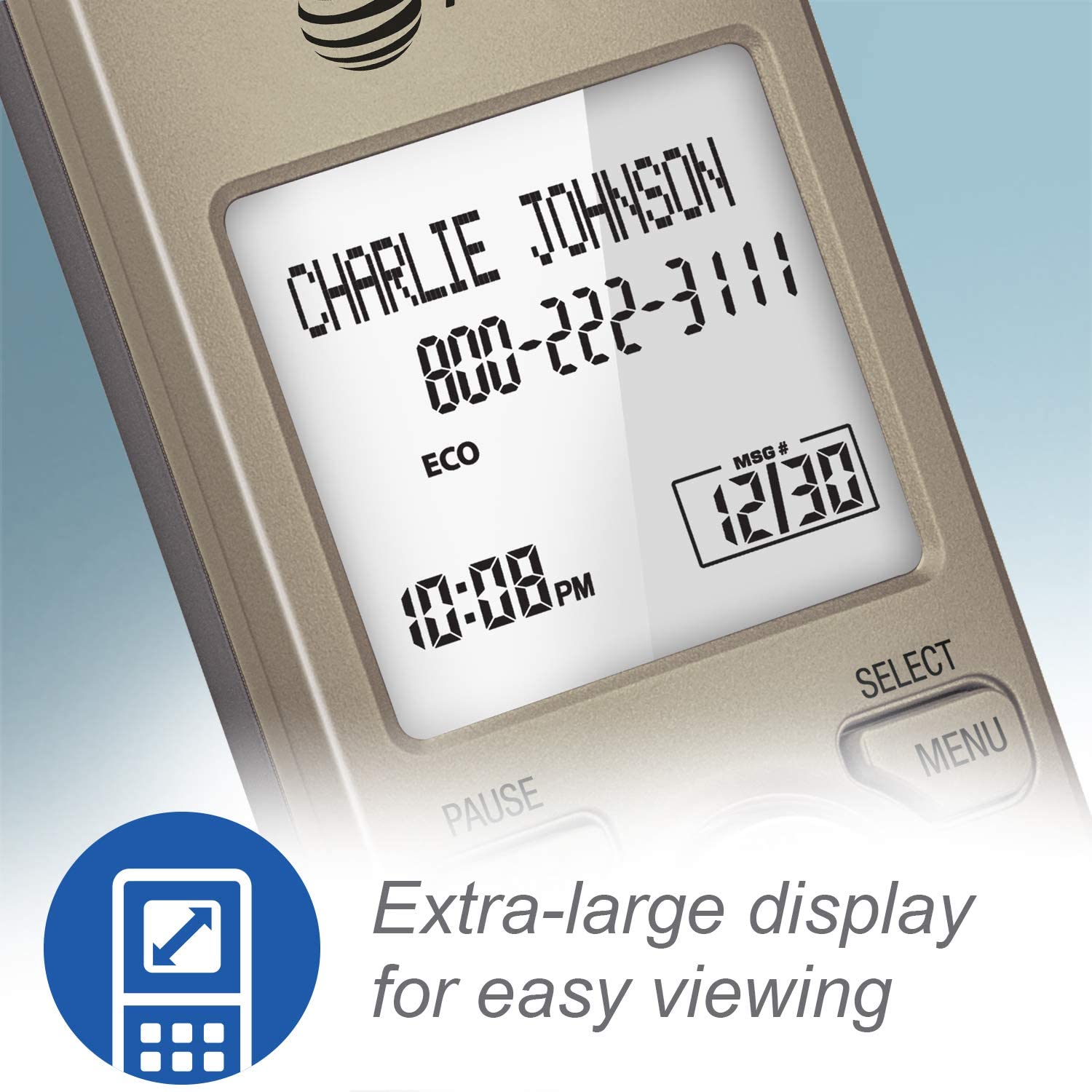 AT&T EL51203 DECT 6.0 Phone with Caller ID/Call Waiting, 2 Cordless Handsets, Silver