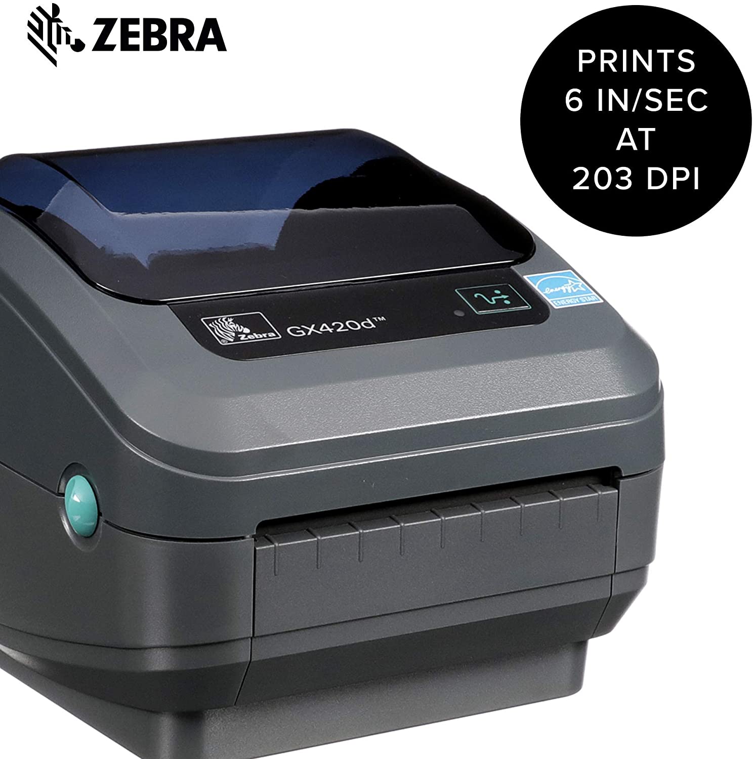 Zebra - GX420d Direct Thermal Desktop Printer for Labels, Receipts, Barcodes, Tags, and Wrist Bands - Print Width of 4 in - USB, Serial, and Parallel Port Connectivity (Renewed)