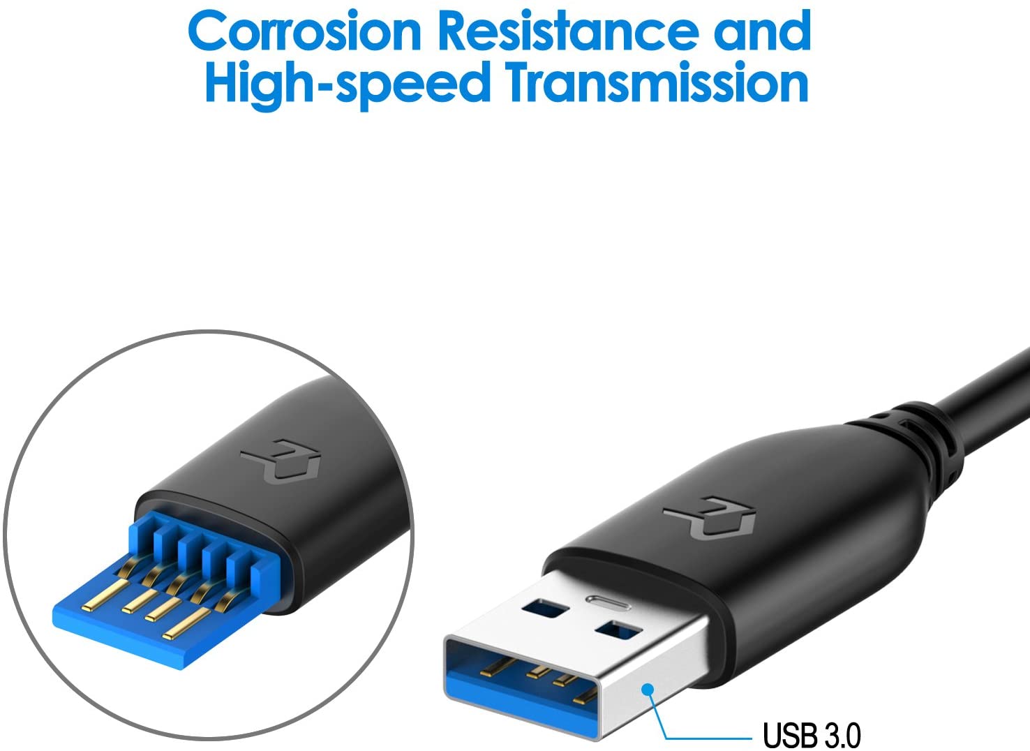 Rankie USB 3.0 Cable, Type A to Type A, 1-Pack 6 Feet