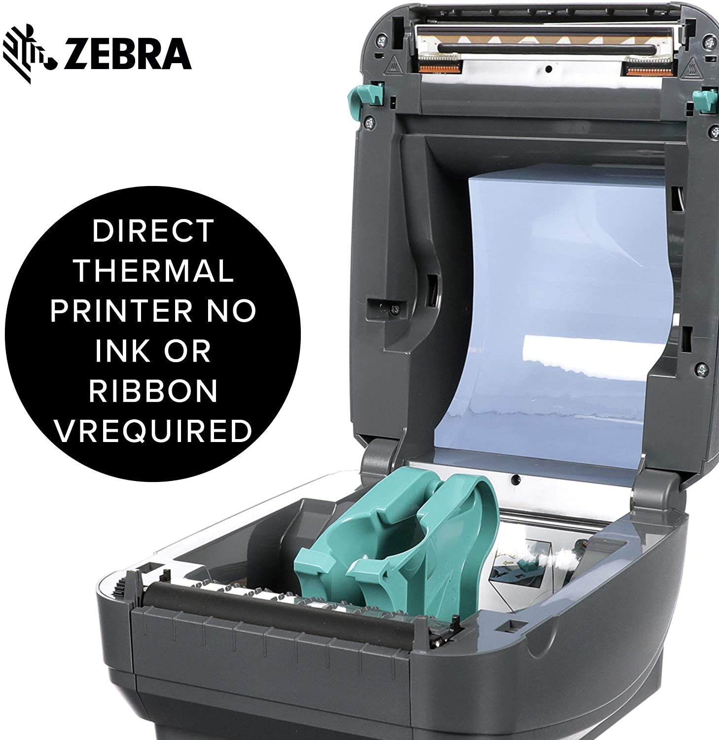 Zebra - GX420d Direct Thermal Desktop Printer for Labels, Receipts, Barcodes, Tags, and Wrist Bands - Print Width of 4 in - USB, Serial, and Parallel Port Connectivity (Renewed)