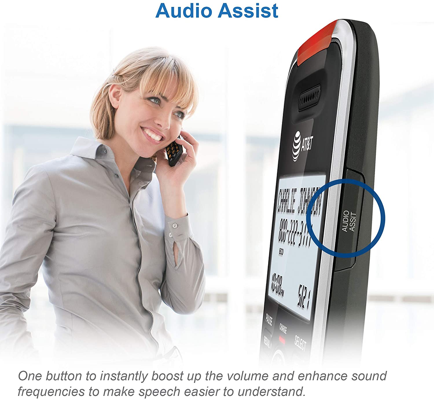 AT&T BL102-4 DECT 6.0 4-Handset Cordless Phone for Home with Answering Machine, Call Blocking, Caller ID Announcer, Audio Assist, Intercom, and Unsurpassed Range