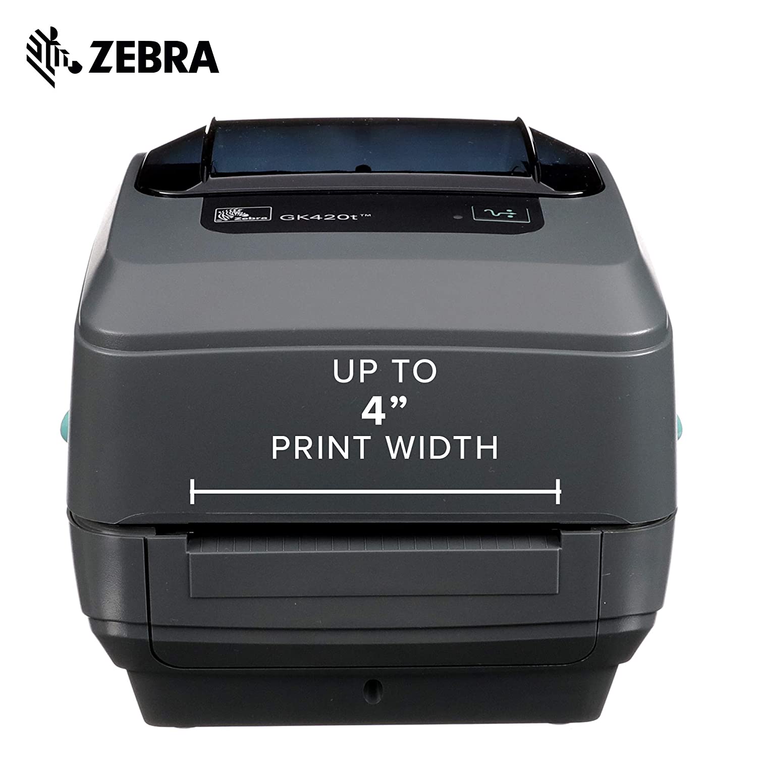 Zebra - GK420t Thermal Transfer Desktop Printer for labels, Receipts, Barcodes, Tags, and Wrist Bands - Print Width of 4 in - USB, Serial, and Parallel Connectivity - GK42-102510-000