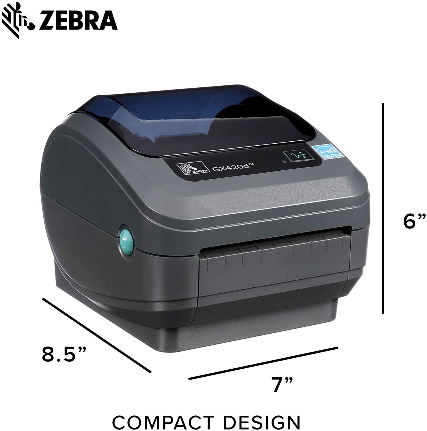 Zebra - GX420d Direct Thermal Desktop Printer for Labels, Receipts, Barcodes, Tags, and Wrist Bands - Print Width of 4 in - USB, Serial, and Parallel Port Connectivity (Renewed)