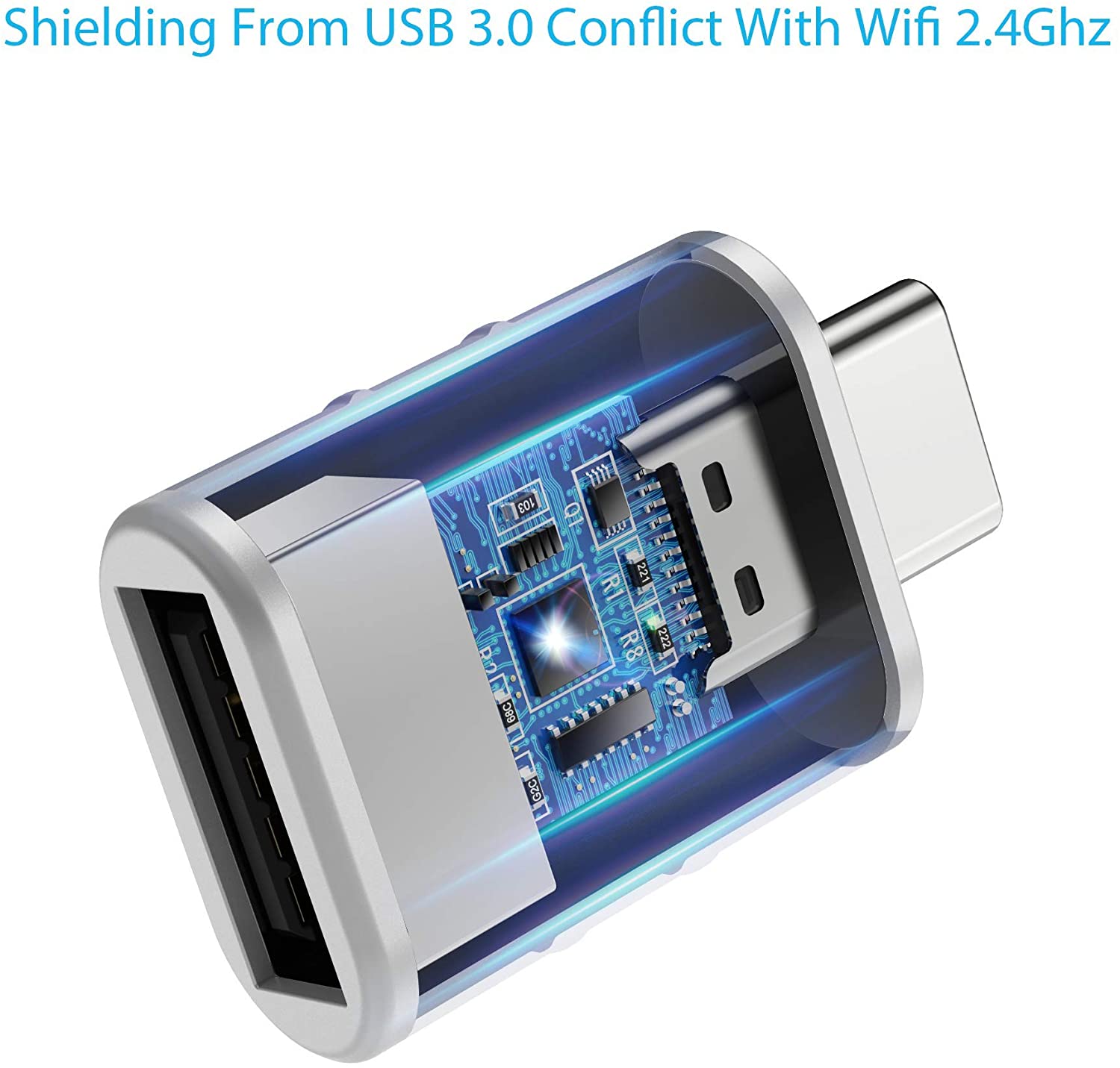 Syntech USB C to USB Adapter (2 Pack), Thunderbolt 3 to USB 3.0 Adapter Compatible with MacBook Pro 2019 and Before, MacBook Air 2019/2018, Dell XPS and More Type C Devices, Silver