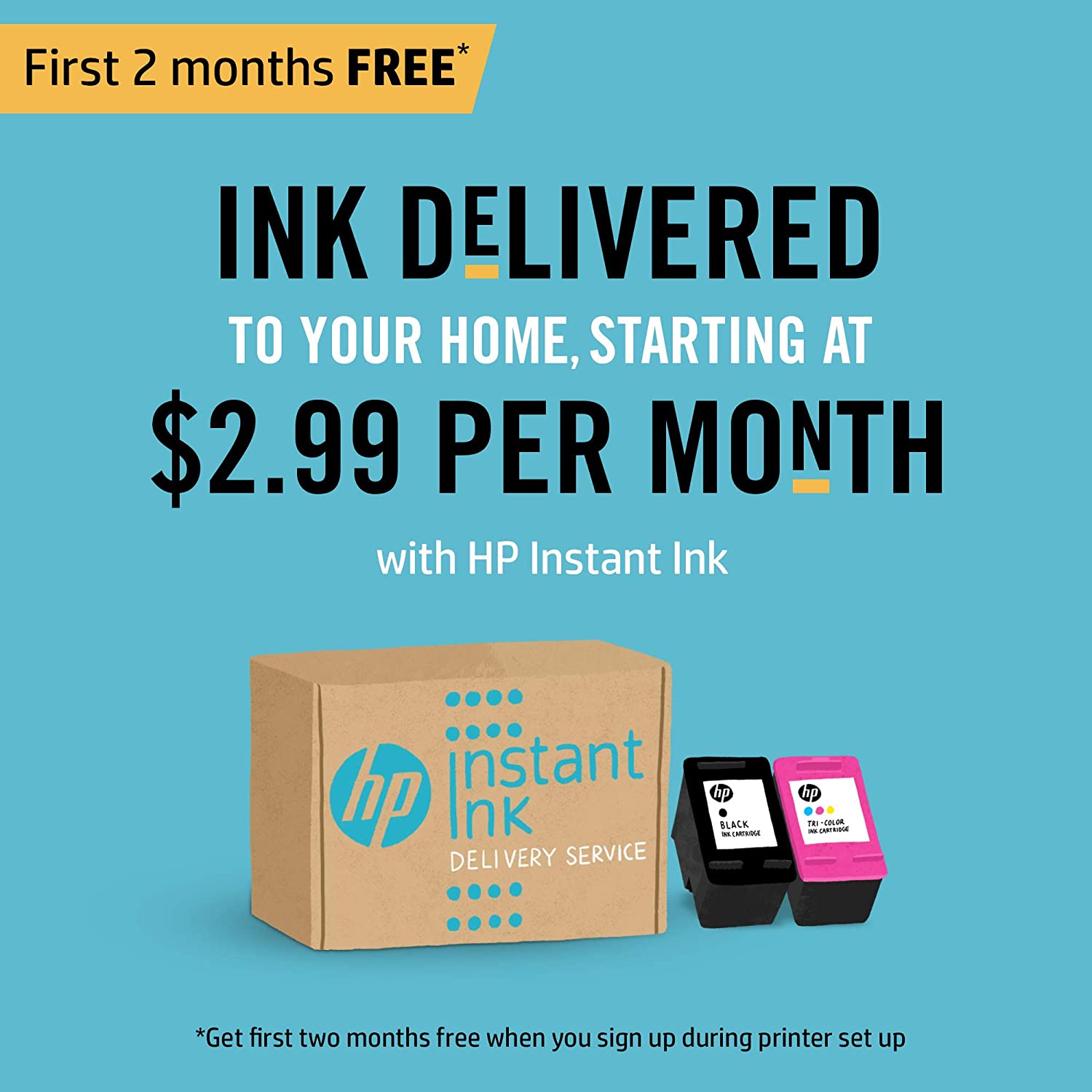 HP DeskJet 3755 Compact All-in-One Wireless Printer, HP Instant Ink, Works with Alexa - Blue Accent (J9V90A)