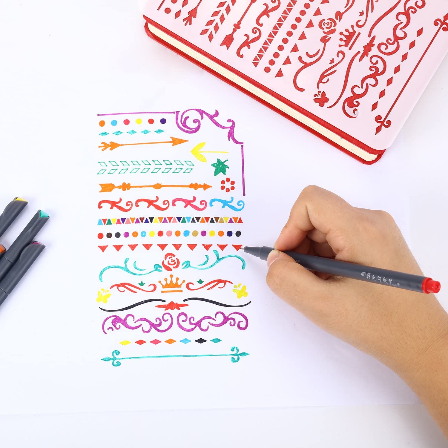 iBayam Journal Planner Pens Colored Pens Fine Point Markers Fine Tip Drawing Pens Porous Fineliner Pen for Bullet Journaling Writing Note Taking Calendar Coloring Art Office School Supplies, 18 Colors