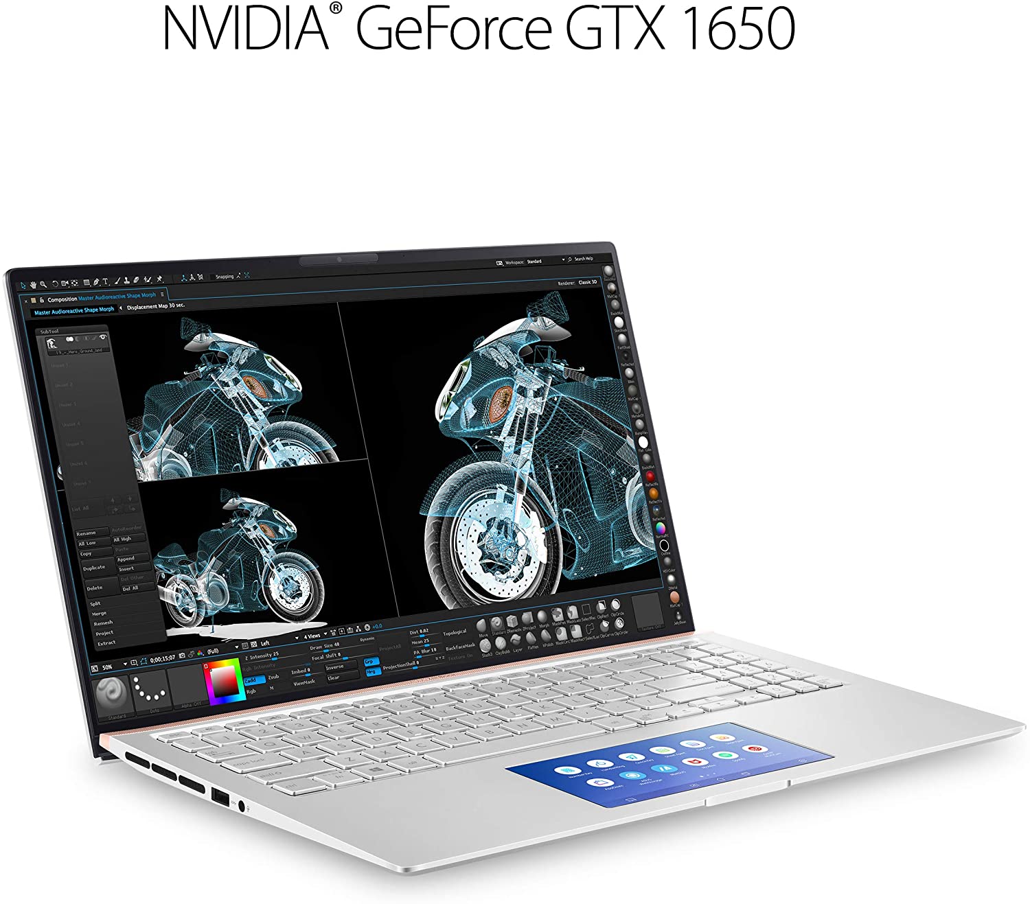 ASUS ZenBook 15 Laptop, 15.6” UHD 4K NanoEdge Display, Intel Core i7-10510U, GeForce GTX 1650, 16GB, 512GB PCIe SSD, ScreenPad 2.0, Amazon Alexa Compatible, Windows 10, Icicle Silver, UX534FTC-AS77