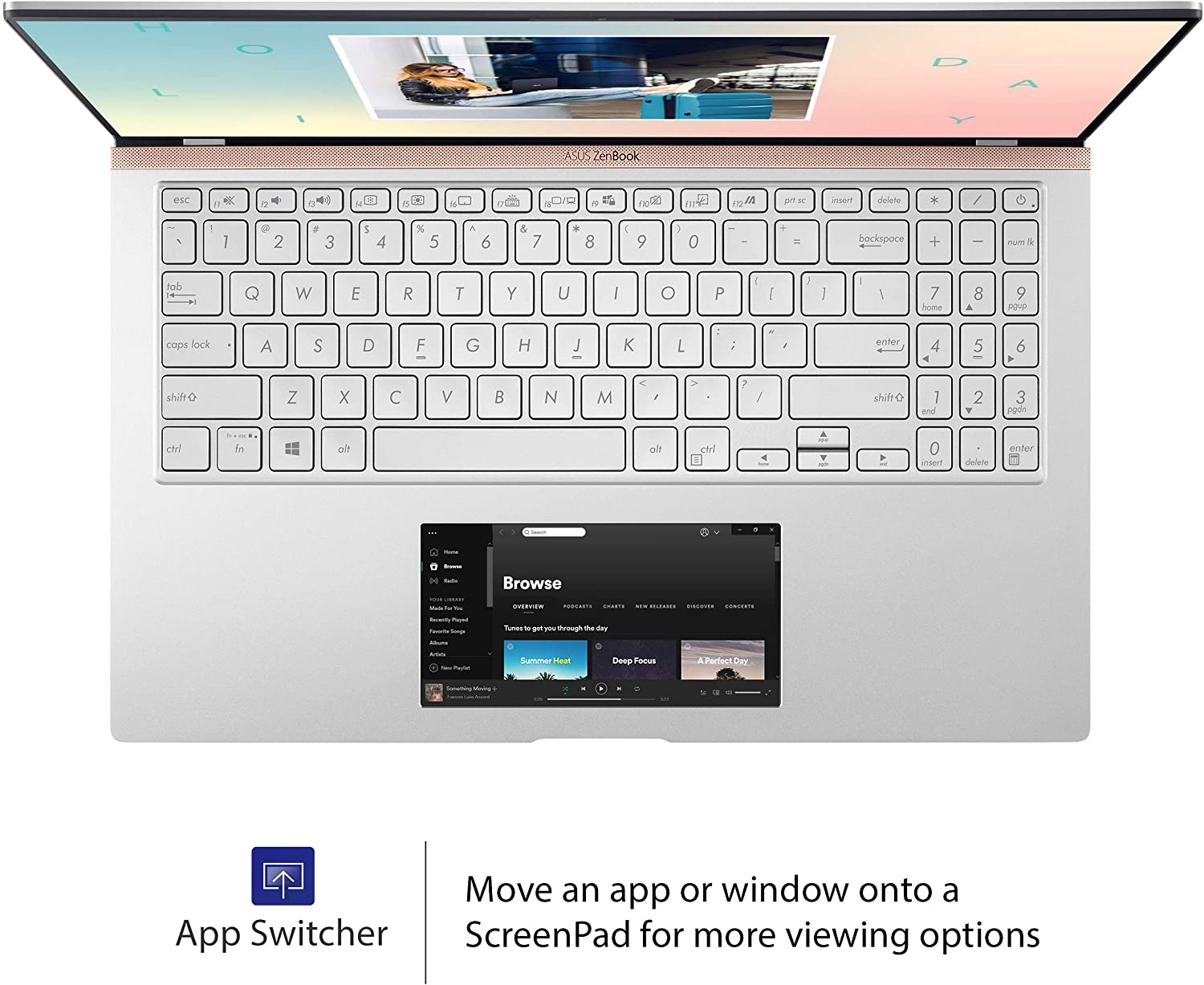 ASUS ZenBook 15 Laptop, 15.6” UHD 4K NanoEdge Display, Intel Core i7-10510U, GeForce GTX 1650, 16GB, 512GB PCIe SSD, ScreenPad 2.0, Amazon Alexa Compatible, Windows 10, Icicle Silver, UX534FTC-AS77