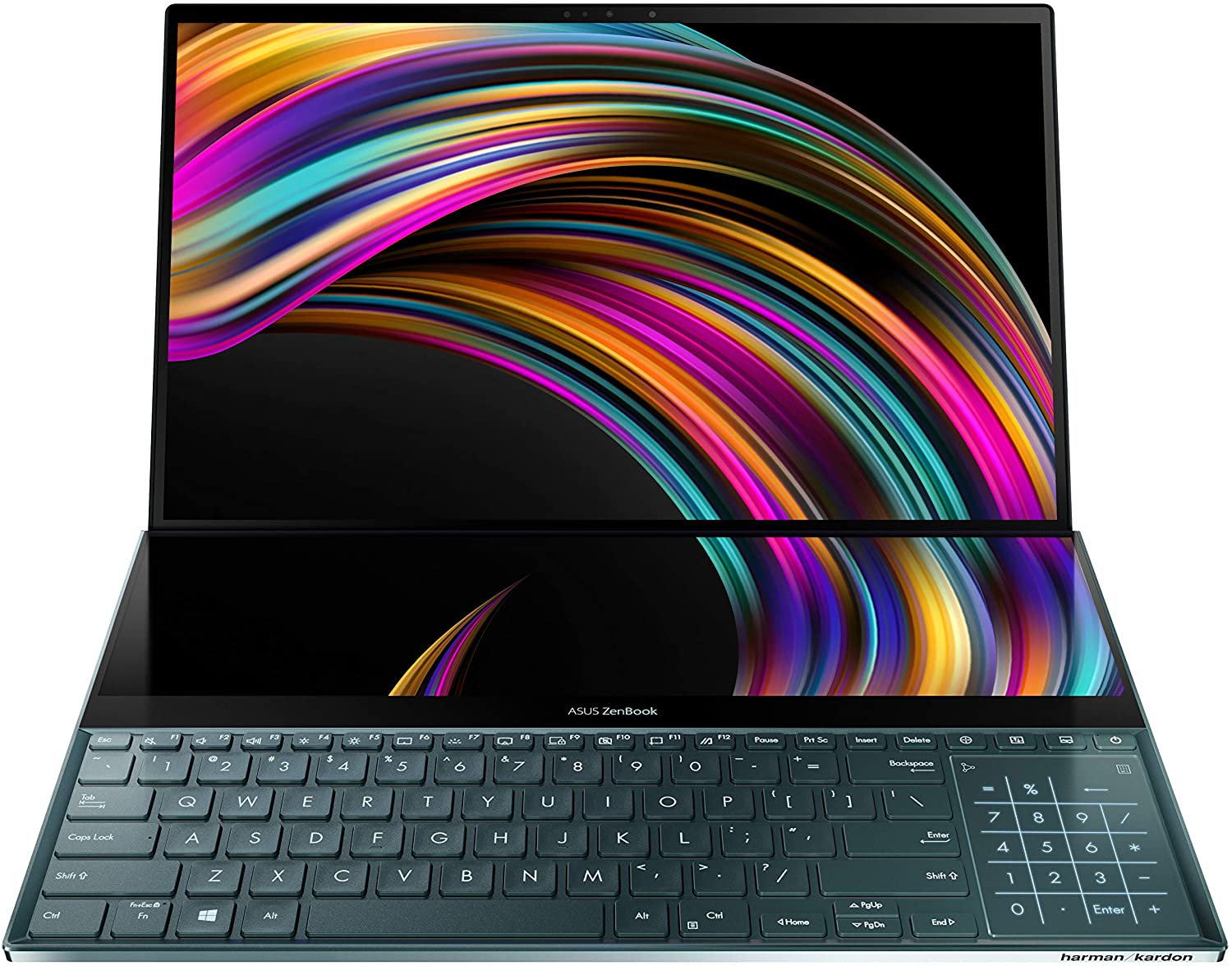Asus ZenBook Pro Duo UX581 15.6” 4K UHD NanoEdge Bezel Touch, Intel Core i7-9750H, 16GB RAM, 1TB PCIe SSD, GeForce RTX 2060, Innovative Screenpad Plus, Windows 10 Pro, Celestial Blue, UX581GV-XB74T