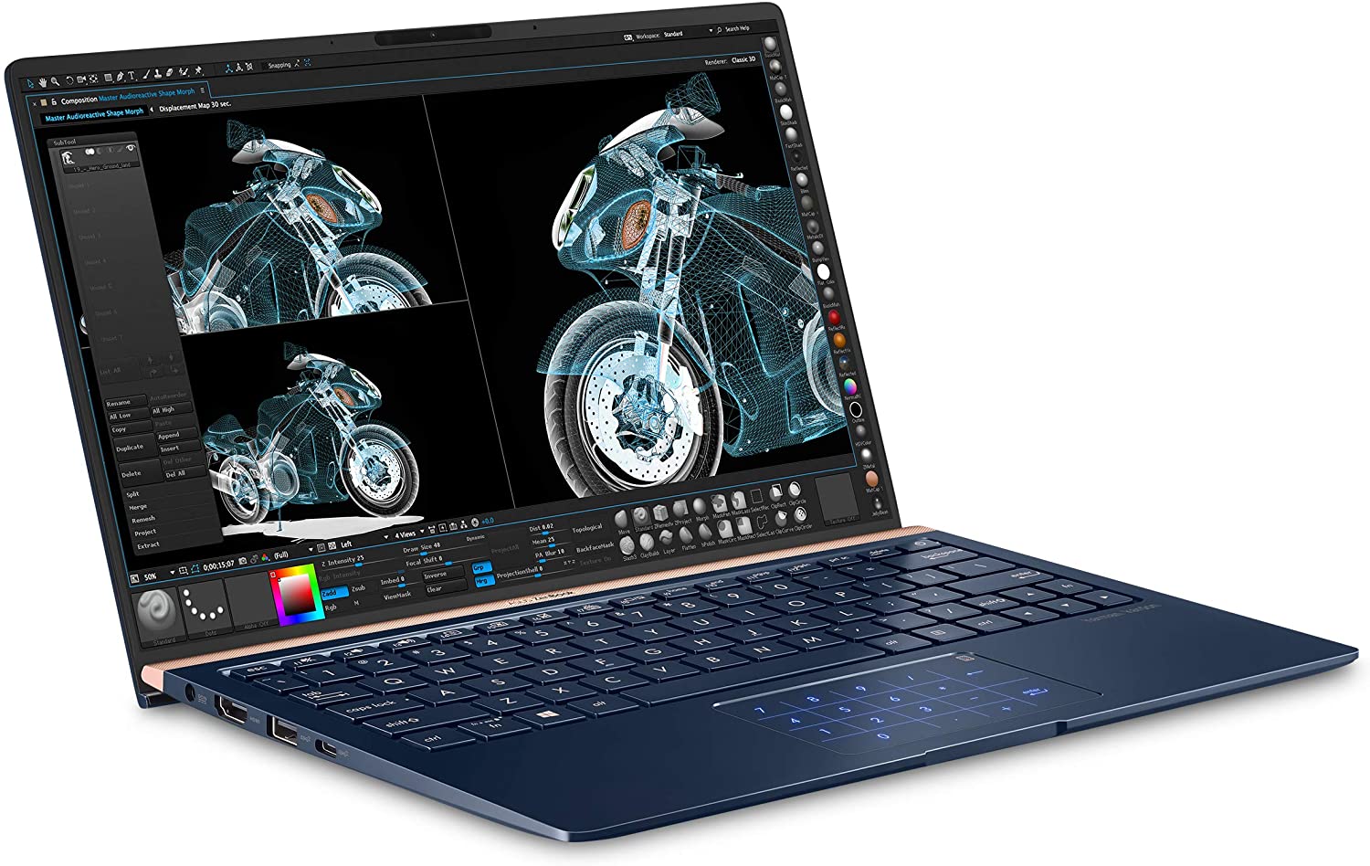 ASUS ZenBook 13 Ultra Slim Laptop, 13.3” FHD WideView, 8th-Gen Intel Core i7-8565U CPU, 16GB RAM, 512GB PCIe SSD, Backlit KB, NumberPad, Military Grade, TPM, Windows 10 Pro, UX333FA-AB77, Royal Blue